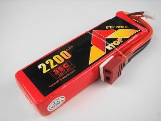 [ET2S2200-35C-T]LiPo2S-2200mAh(35C)Ｔ型コネクター