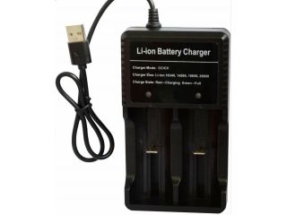 [18650-charger]18650リチウムイオン電池 USB充電器（2本タイプ）【在庫限りで販売終了】
